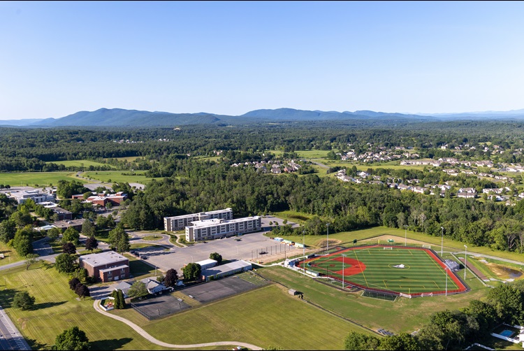 Aerial photo of SUNY Adirondack campus in Queensbury